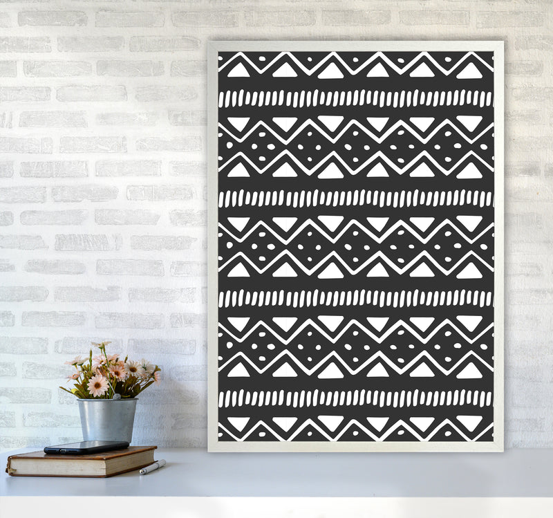 Tribal Pattern Abstract Art Print by Kookiepixel A1 Oak Frame