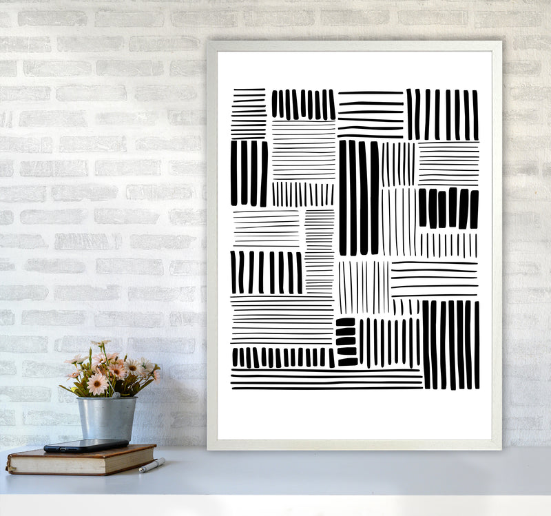 Lines No 2 Abstract Art Print by Kookiepixel A1 Oak Frame