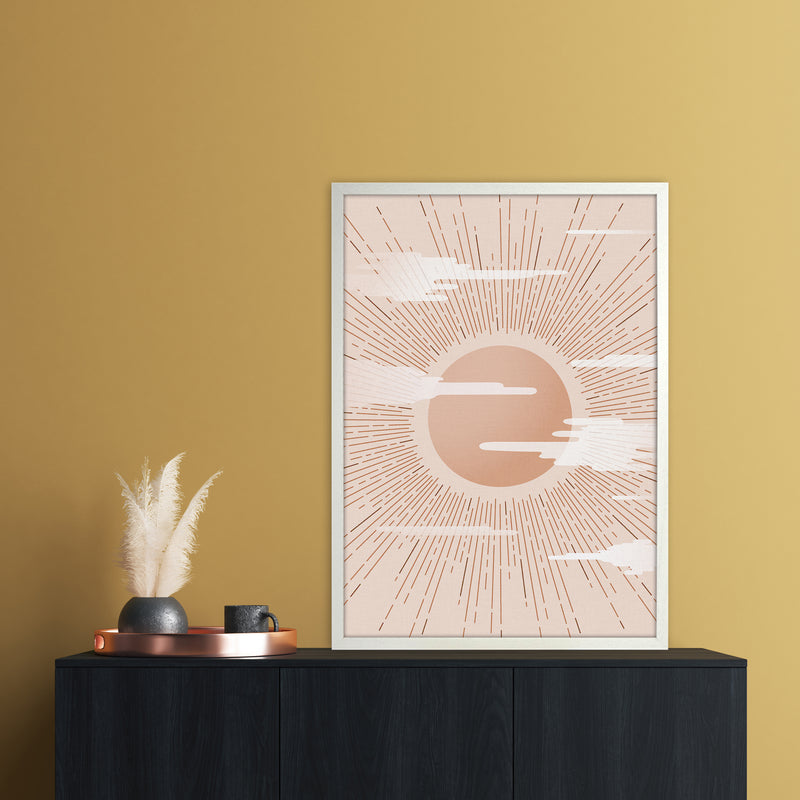 The Sun Landscape Art Print by Kookiepixel A1 Oak Frame