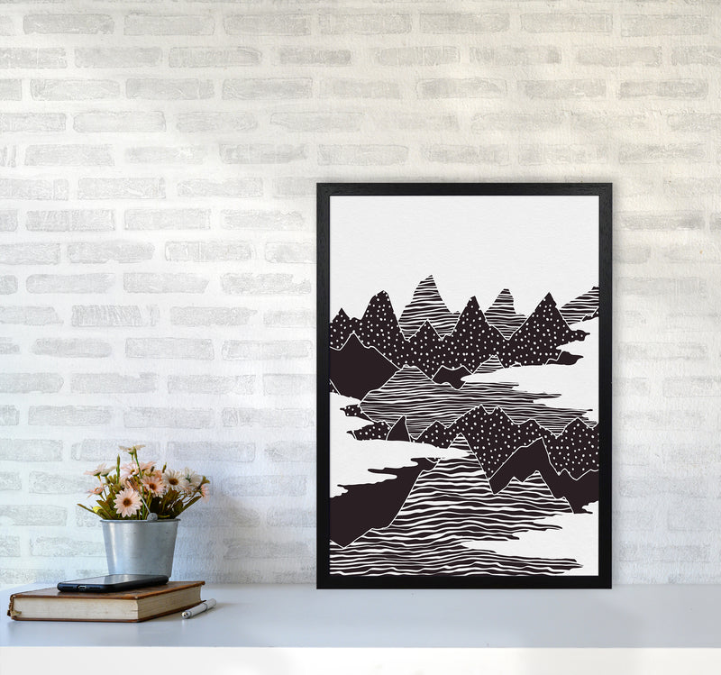 The Peaks Landscape Art Print by Kookiepixel A2 White Frame