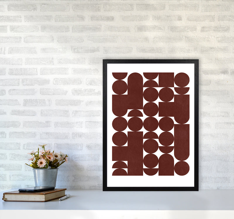 Stacked Abstract Art Print by Kookiepixel A2 White Frame