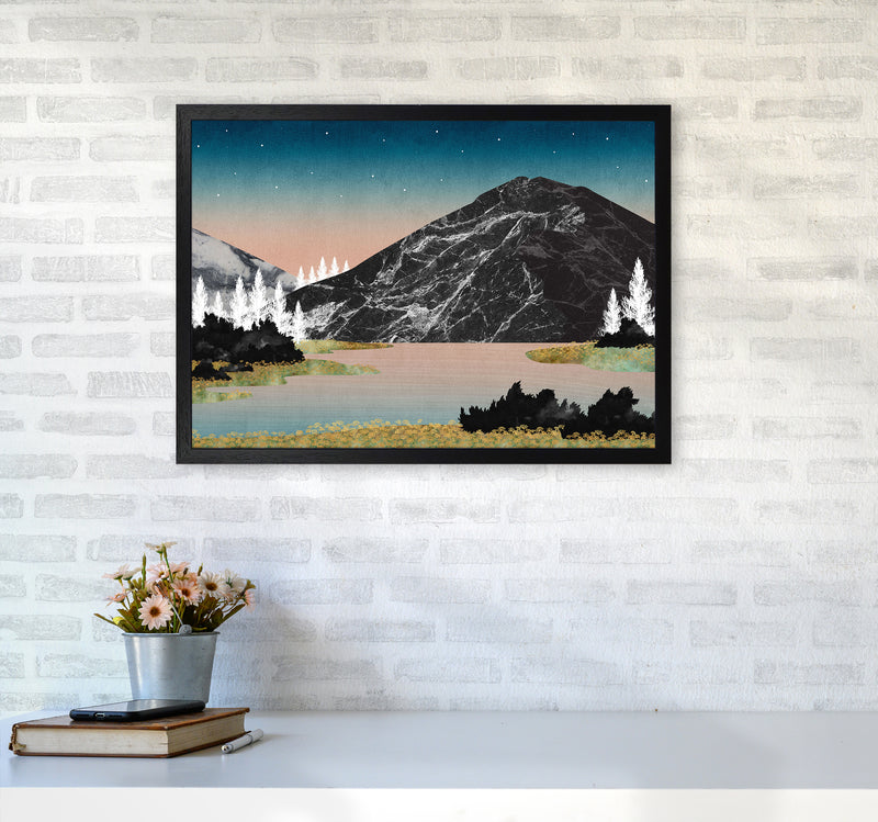 The Lake Art Print by Kookiepixel A2 White Frame