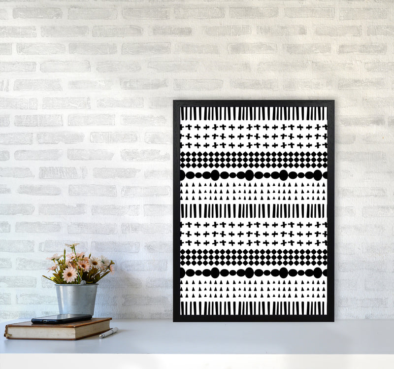 Scandi Pattern No 1 Abstract Art Print by Kookiepixel A2 White Frame