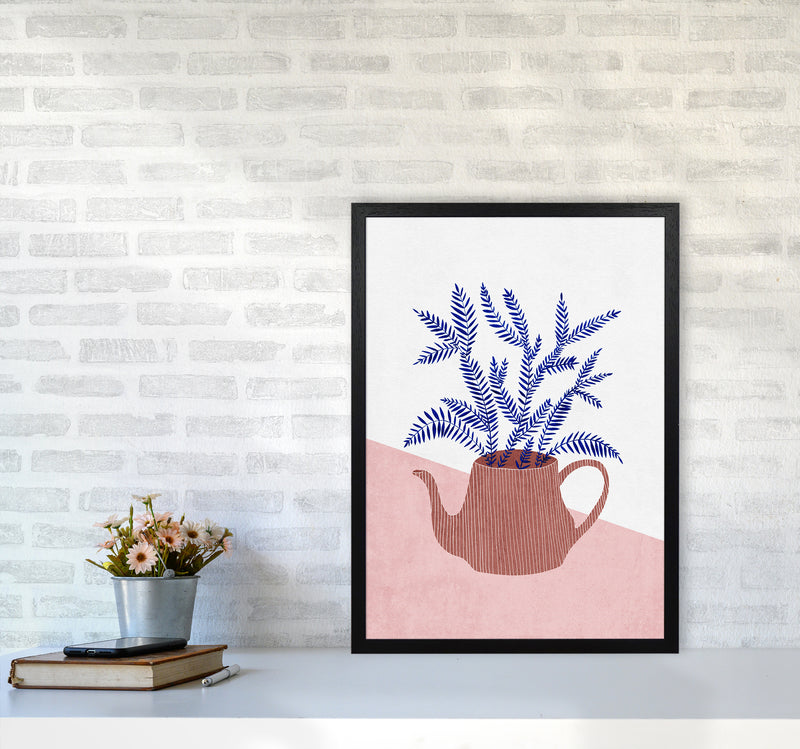Teapot Planter Art Print by Kookiepixel A2 White Frame