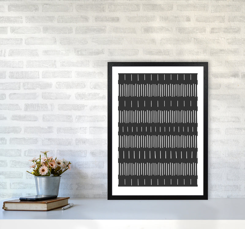 Lines No 1 Abstract Art Print by Kookiepixel A2 White Frame
