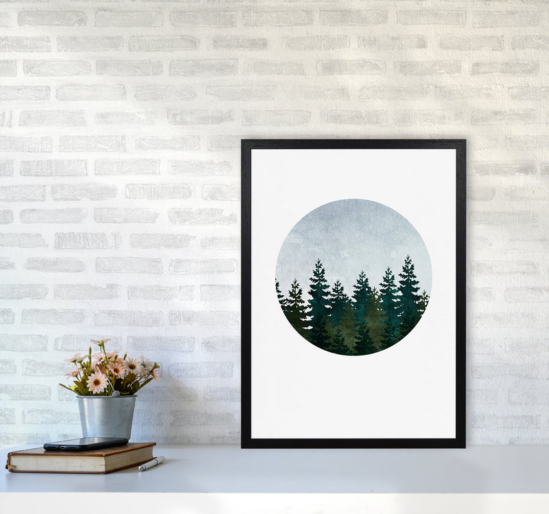 Evergreen Forest Art Print by Kookiepixel A2 White Frame