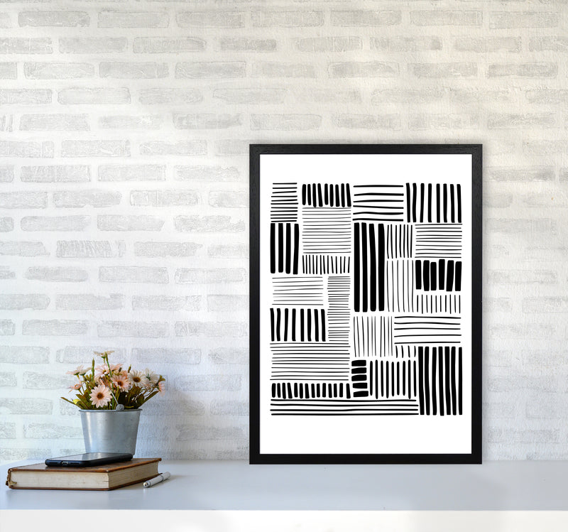 Lines No 2 Abstract Art Print by Kookiepixel A2 White Frame