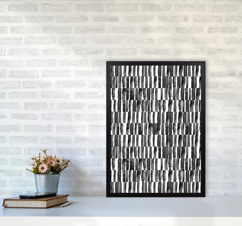 Abstract Strokes Art Print by Kookiepixel A2 White Frame
