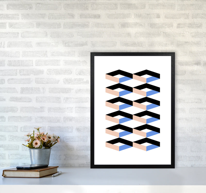 Cubes Geometric Art Print by Kookiepixel A2 White Frame