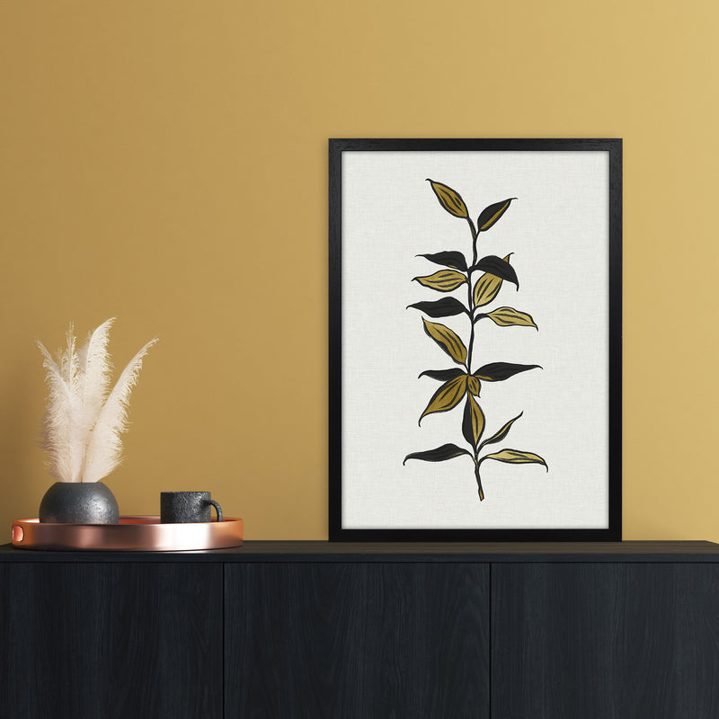 Gold Bamboo Botanical Art Print by Kookiepixel A2 White Frame