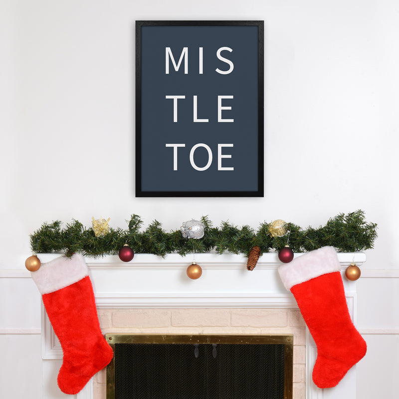 Mistletoe Christmas Art Print by Kookiepixel A2 White Frame