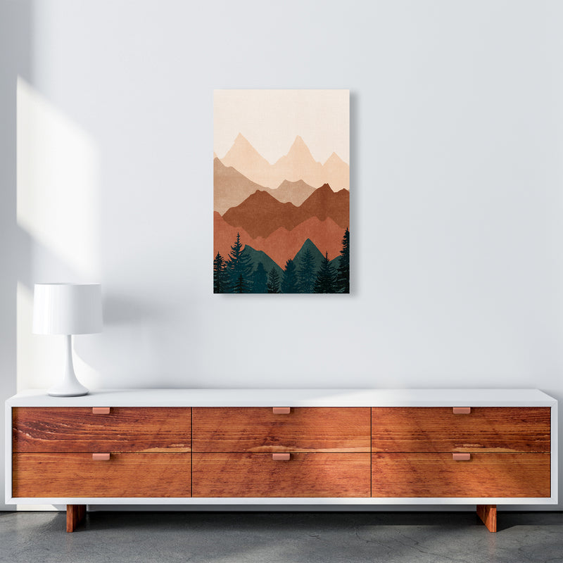 Sunset Peaks No 1 Landscape Art Print by Kookiepixel A2 Canvas