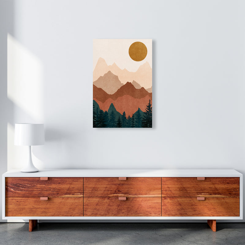 Sunset Peaks No 2 Landscape Art Print by Kookiepixel A2 Canvas