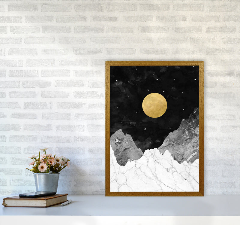 Moon and Stars Landscape Art Print by Kookiepixel A2 Print Only