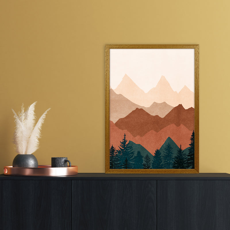 Sunset Peaks No 1 Landscape Art Print by Kookiepixel A2 Print Only