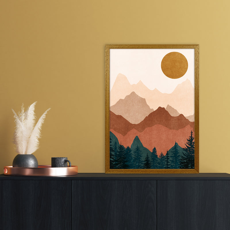 Sunset Peaks No 2 A2 Oak Frame