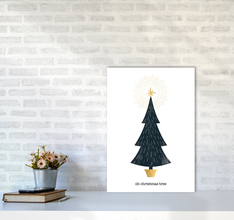 Oh Christmas Tree Christmas Art Print by Kookiepixel A2 Black Frame