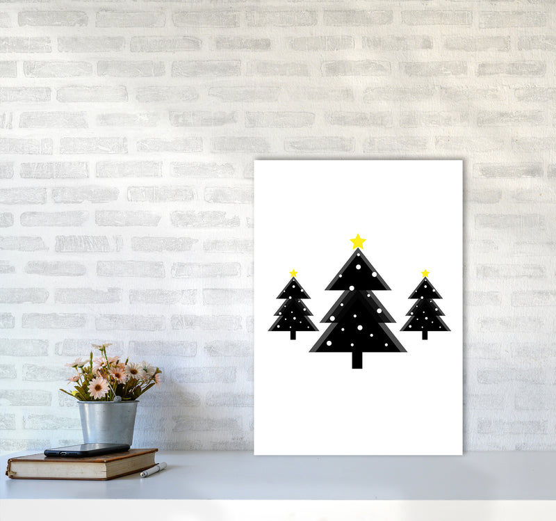 Christmas Trees Art Print by Kookiepixel A2 Black Frame
