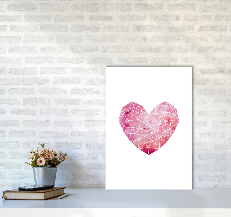 Wire Heart Art Print by Kookiepixel A2 Black Frame