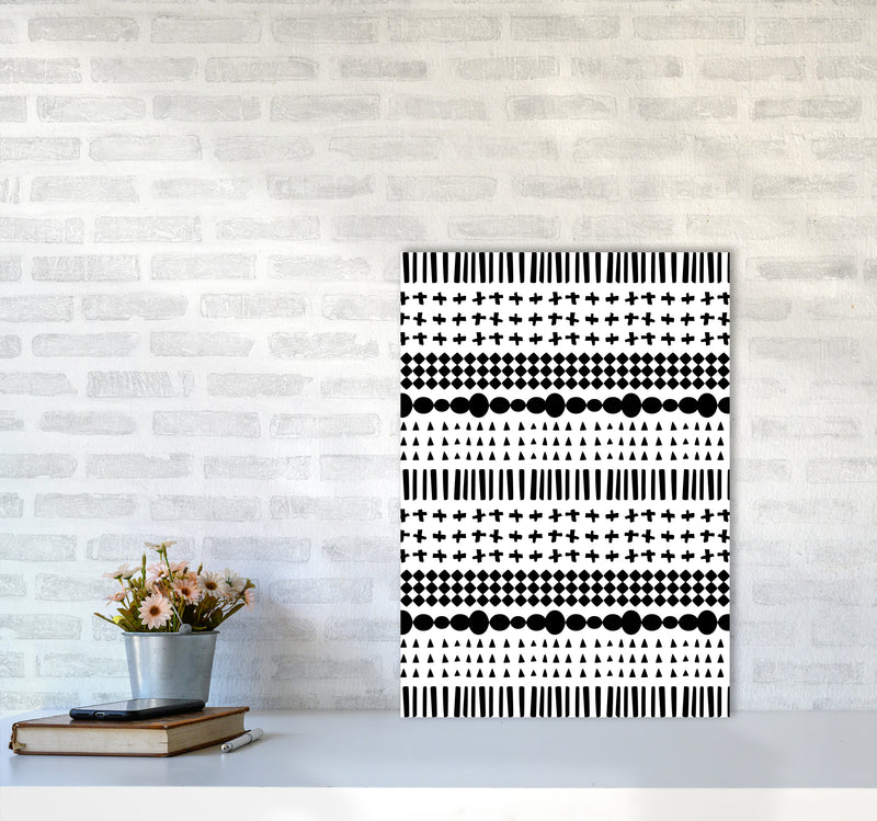 Scandi Pattern No 1 Abstract Art Print by Kookiepixel A2 Black Frame