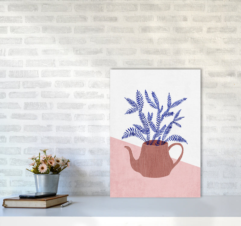 Teapot Planter Art Print by Kookiepixel A2 Black Frame