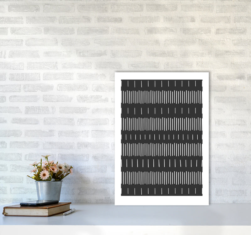 Lines No 1 Abstract Art Print by Kookiepixel A2 Black Frame