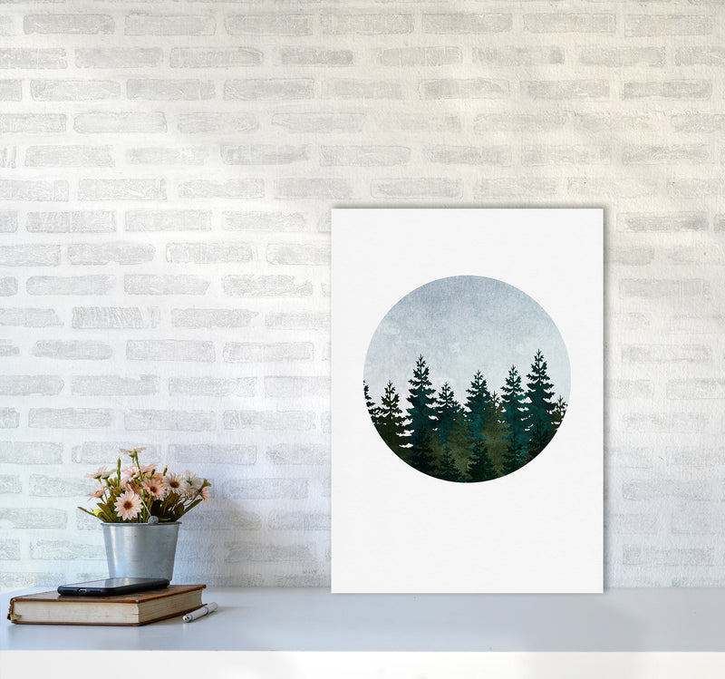 Evergreen Forest Art Print by Kookiepixel A2 Black Frame