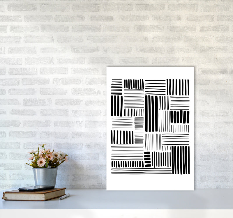 Lines No 2 Abstract Art Print by Kookiepixel A2 Black Frame