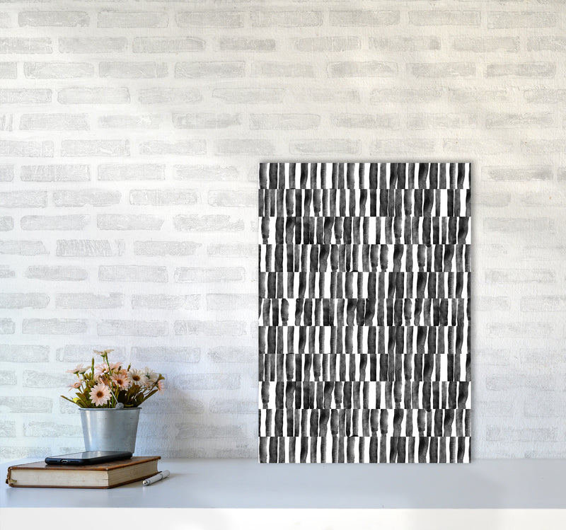 Abstract Strokes Art Print by Kookiepixel A2 Black Frame