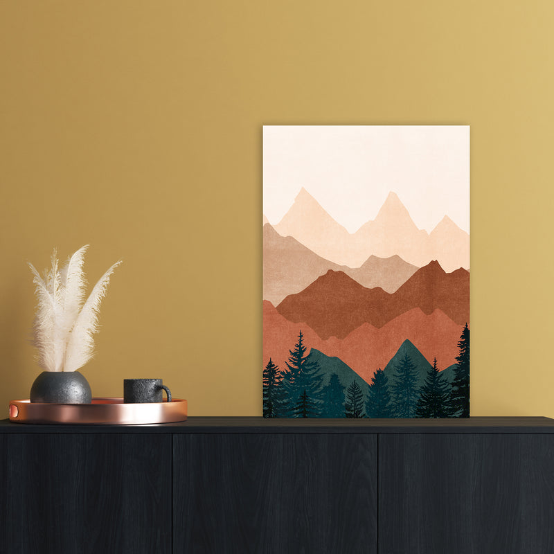 Sunset Peaks No 1 Landscape Art Print by Kookiepixel A2 Black Frame