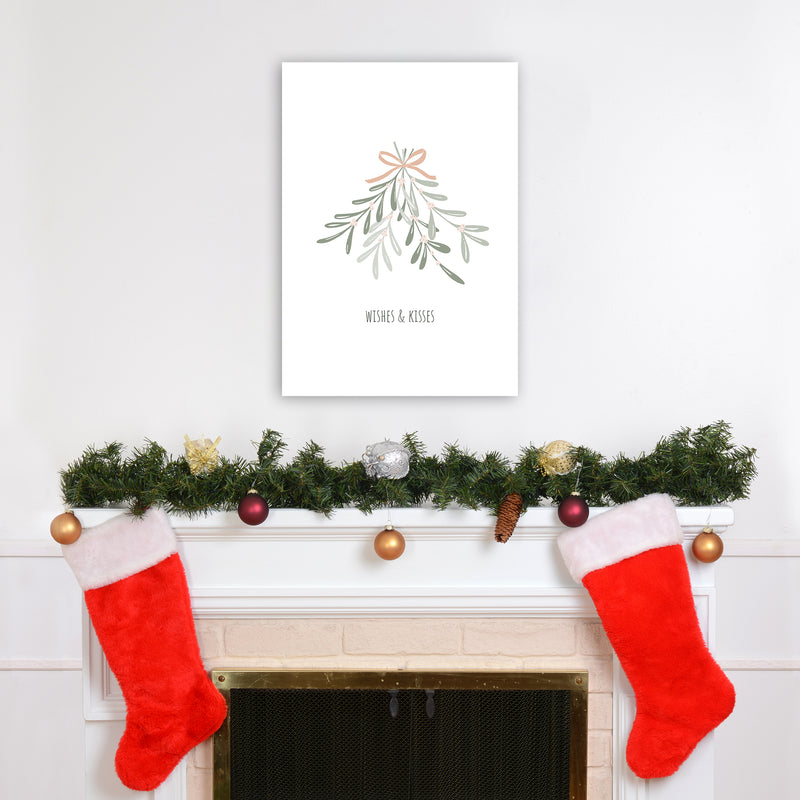 Wishes and kisses Christmas Art Print by Kookiepixel A2 Black Frame