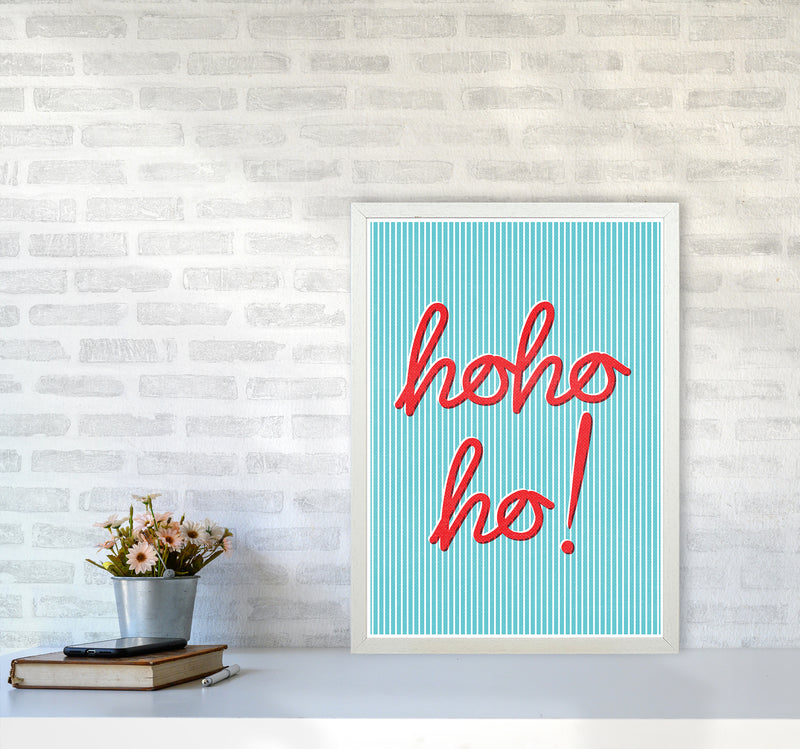 Hohoho Christmas Art Print by Kookiepixel A2 Oak Frame