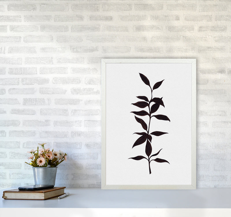 Inked Bamboo Botanical Art Print by Kookiepixel A2 Oak Frame