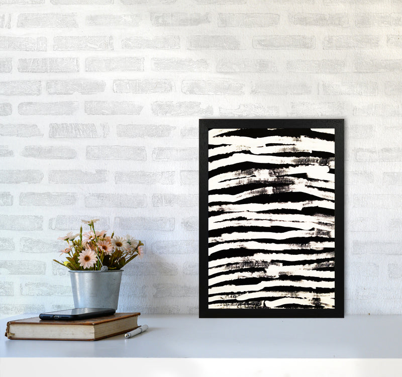Strokes Abstract Art Print by Kookiepixel A3 White Frame