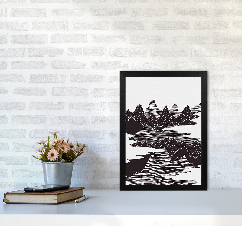 The Peaks Landscape Art Print by Kookiepixel A3 White Frame