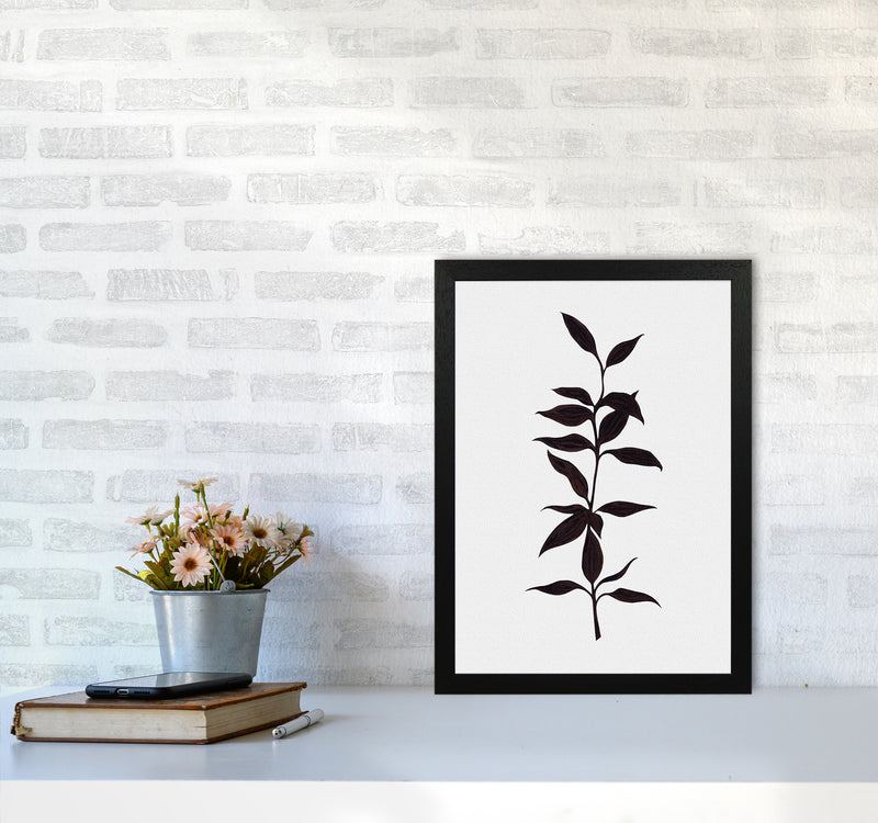Inked Bamboo Botanical Art Print by Kookiepixel A3 White Frame