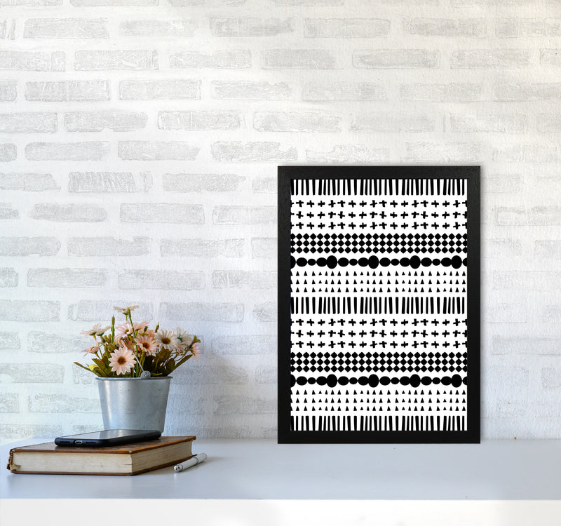 Scandi Pattern No 1 Abstract Art Print by Kookiepixel A3 White Frame