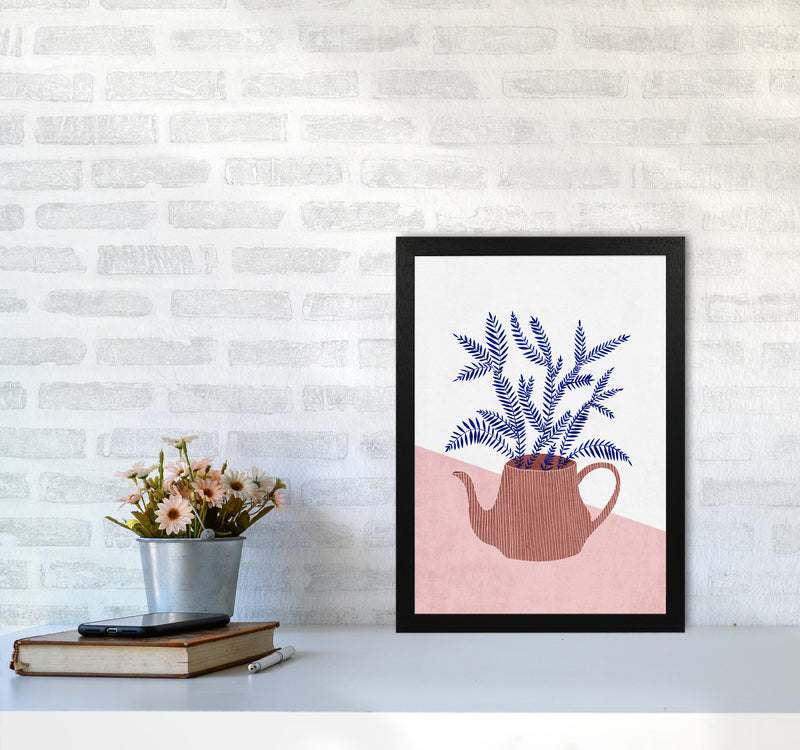 Teapot Planter Art Print by Kookiepixel A3 White Frame