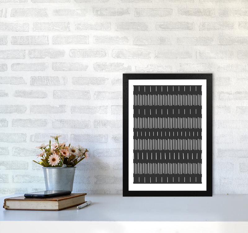 Lines No 1 Abstract Art Print by Kookiepixel A3 White Frame