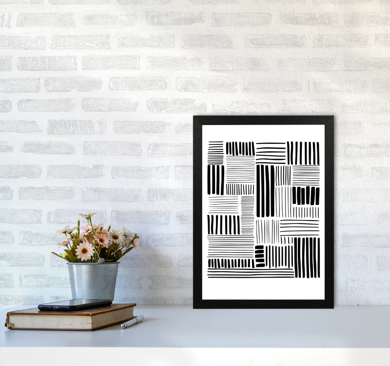 Lines No 2 Abstract Art Print by Kookiepixel A3 White Frame