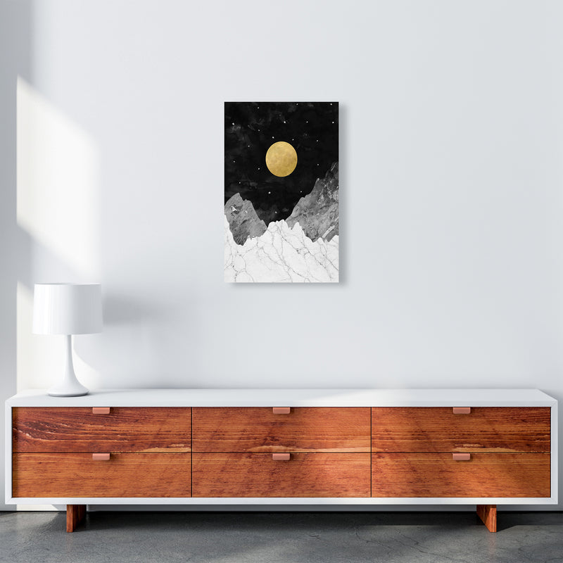 Moon and Stars Landscape Art Print by Kookiepixel A3 Canvas