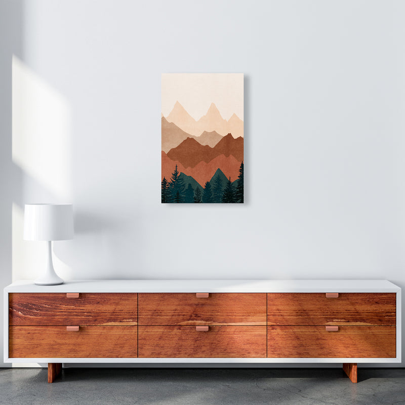 Sunset Peaks No 1 Landscape Art Print by Kookiepixel A3 Canvas