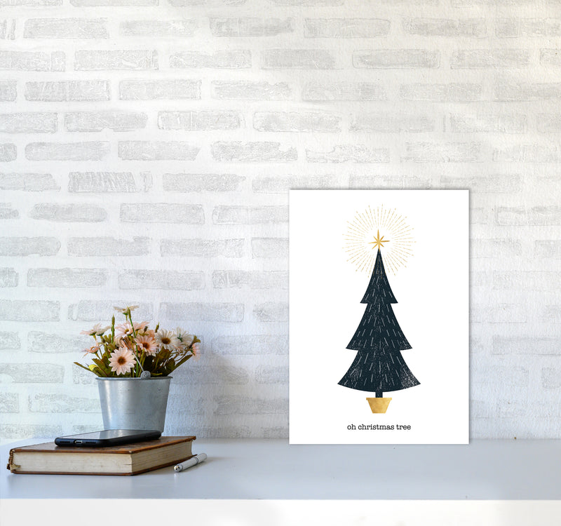 Oh Christmas Tree Christmas Art Print by Kookiepixel A3 Black Frame