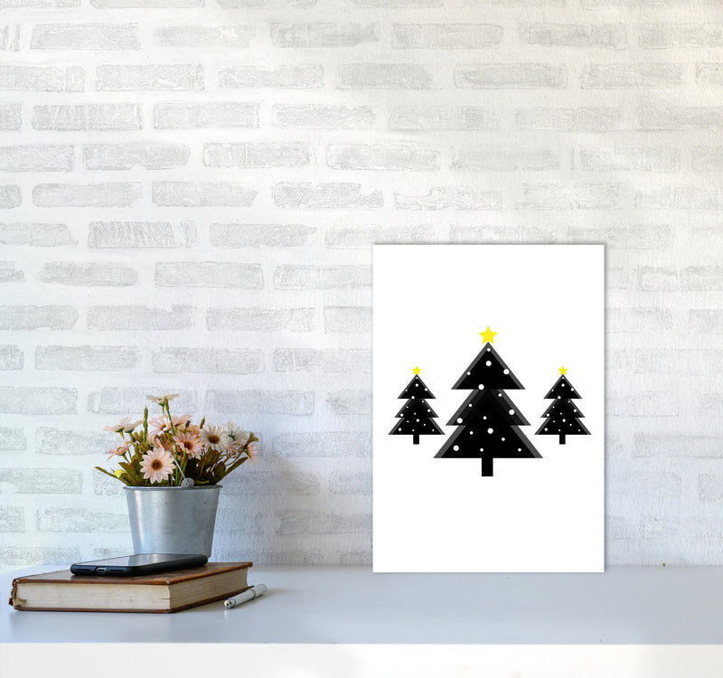 Christmas Trees Art Print by Kookiepixel A3 Black Frame