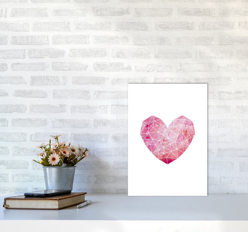 Wire Heart Art Print by Kookiepixel A3 Black Frame