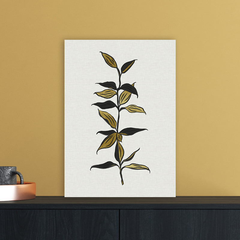Gold Bamboo Botanical Art Print by Kookiepixel A3 Black Frame