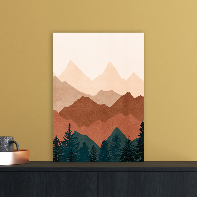 Sunset Peaks No 1 Landscape Art Print by Kookiepixel A3 Black Frame