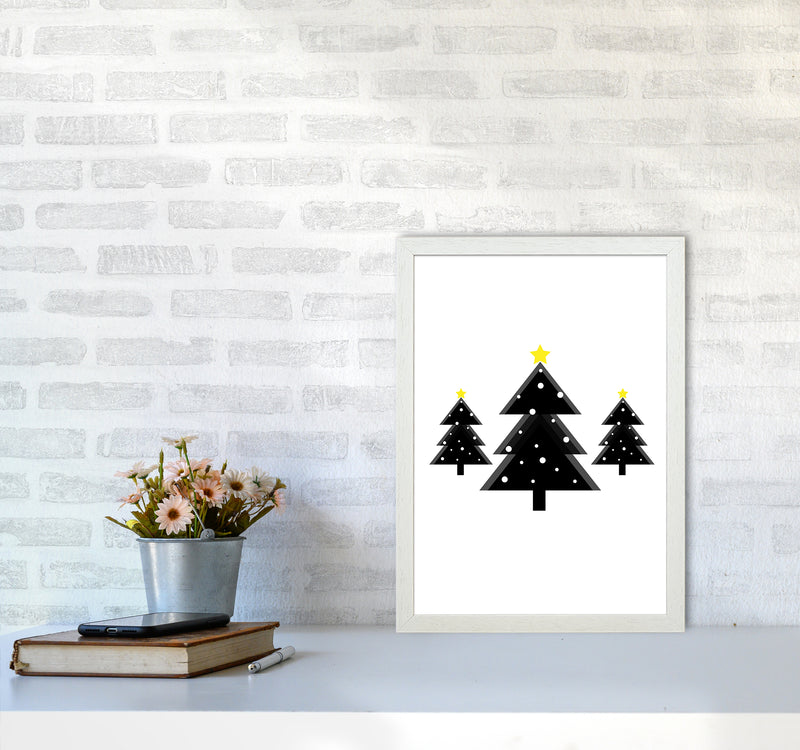 Christmas Trees Art Print by Kookiepixel A3 Oak Frame
