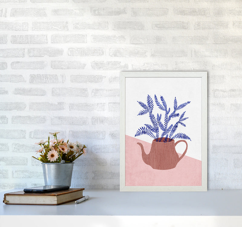 Teapot Planter Art Print by Kookiepixel A3 Oak Frame