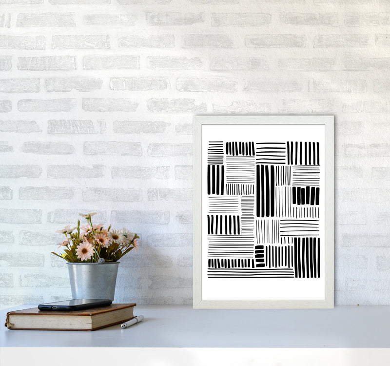 Lines No 2 Abstract Art Print by Kookiepixel A3 Oak Frame